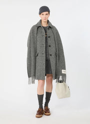 Latino Tweed Wrap Scarf Coat