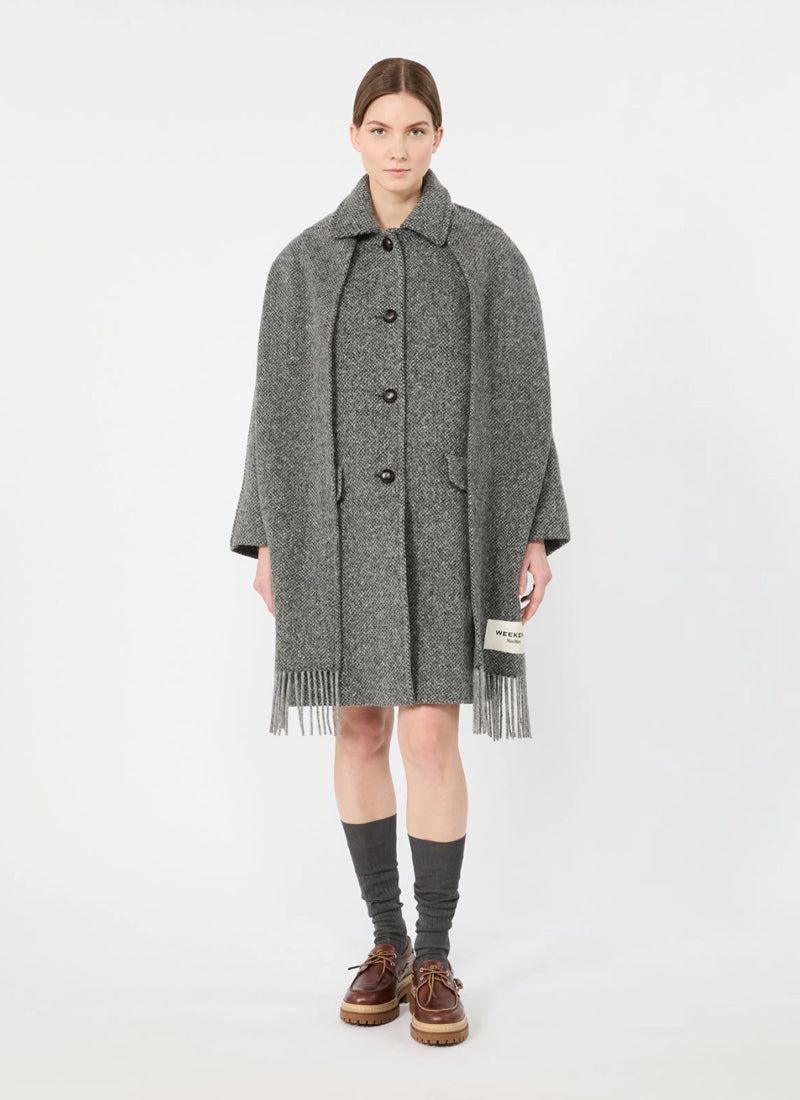 Latino Tweed Wrap Scarf Coat