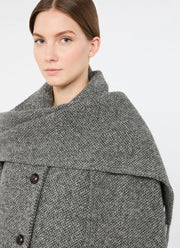 Latino Tweed Wrap Scarf Coat