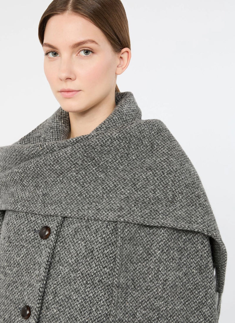 Latino Tweed Wrap Scarf Coat