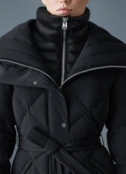 Laurella Diamond Quilt 2-in-1 Light Down Belted Coat