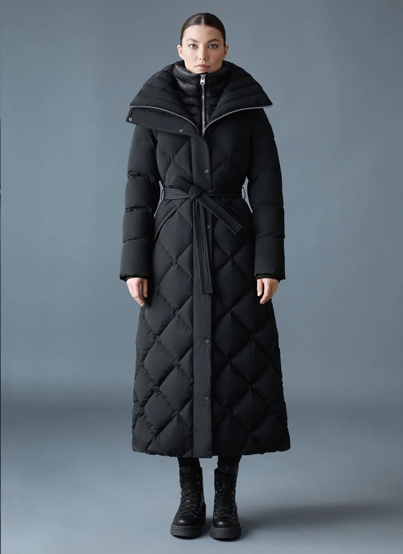 Laurella Diamond Quilt 2-in-1 Light Down Belted Coat