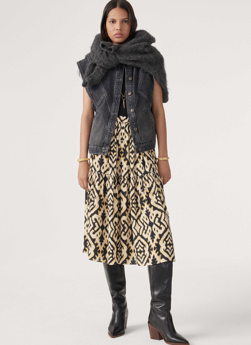 ba&sh Licoli Boho-Inspired Midi Skirt