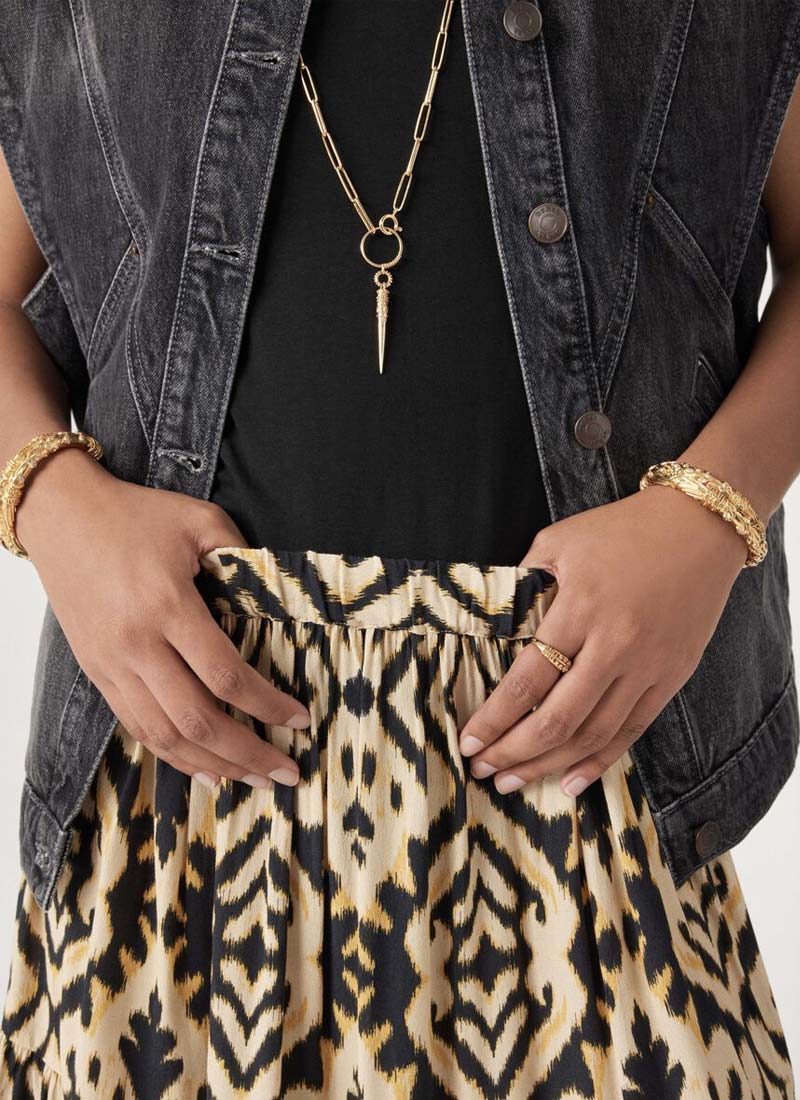 ba&sh Licoli Boho-Inspired Midi Skirt
