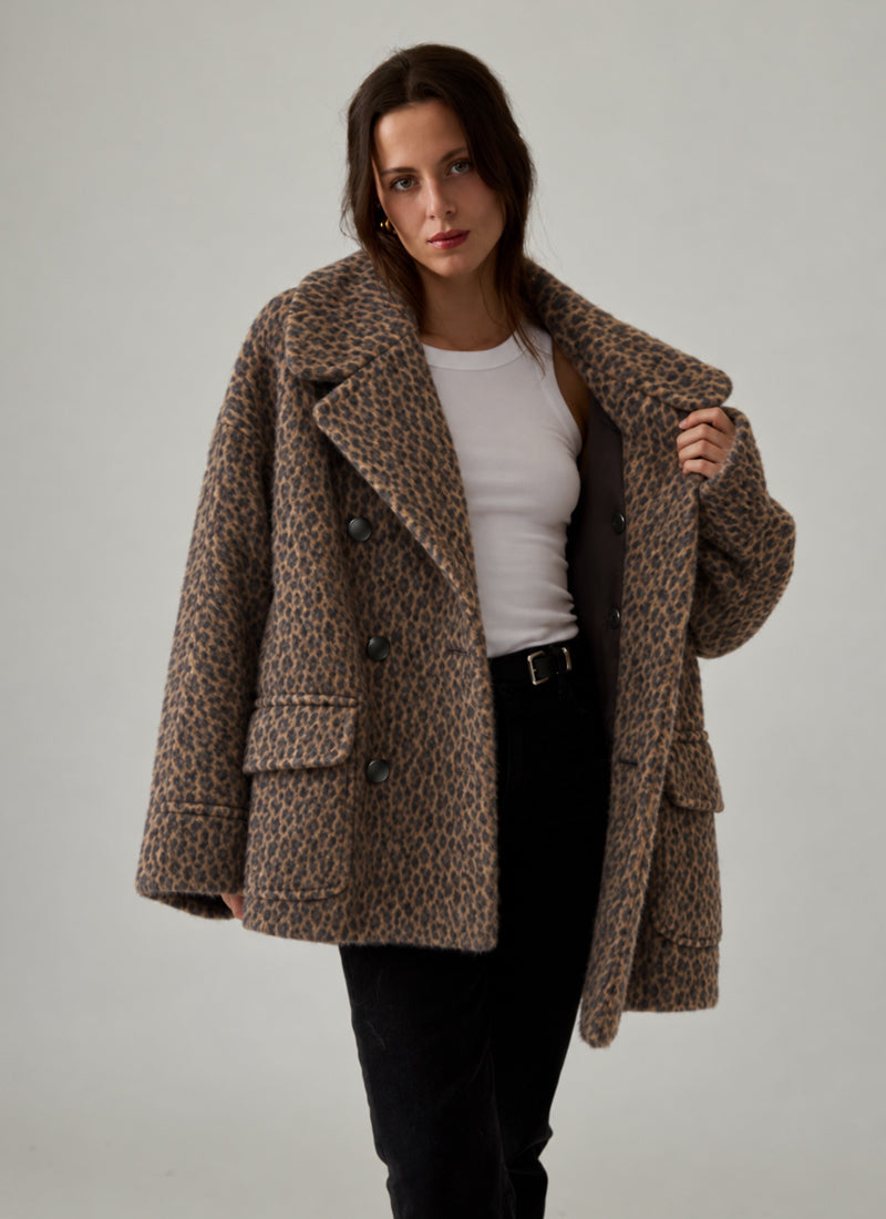 Lillian Cheetah Peacoat