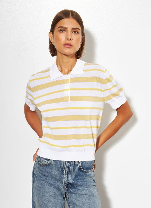 London Stripe Short Sleeve Polo by Line at Andrews