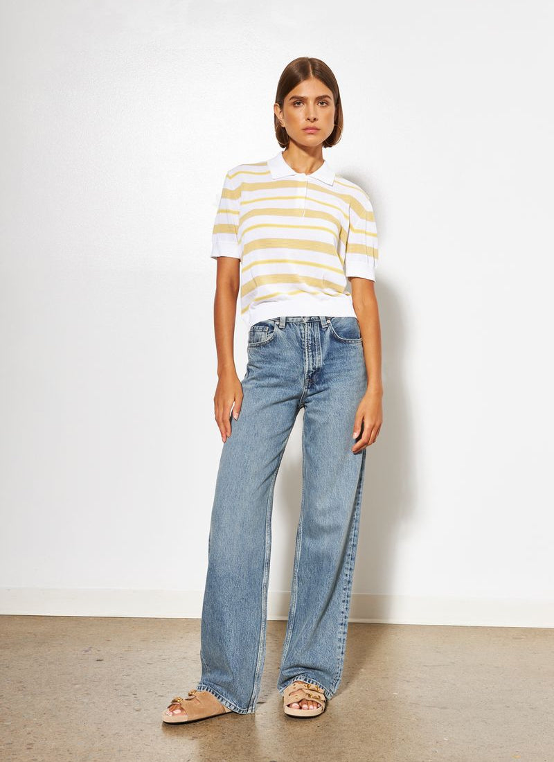 London Stripe Short Sleeve Polo by Line at Andrews