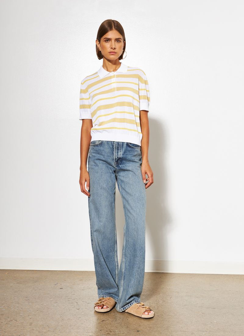 London Stripe Short Sleeve Polo by Line at Andrews