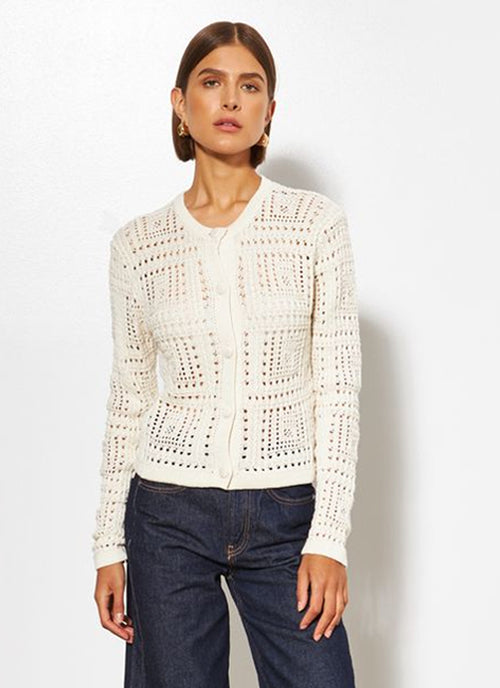 Melrose Crochet Cardigan Ivory by Line