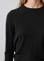 Patrick Assaraf Long Sleeve Extrafine Merino Classic Crewneck Pullover