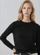 Patrick Assaraf Long Sleeve Extrafine Merino Classic Crewneck Pullover