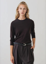 Patrick Assaraf Long Sleeve Extrafine Merino Classic Crewneck Pullover