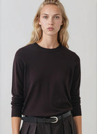 Patrick Assaraf Long Sleeve Extrafine Merino Classic Crewneck Pullover
