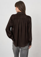  Long Sleeve Shirred Back Silk Blouse by REPEAT Cashmere at Andrews 