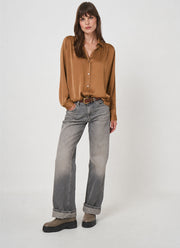 Long Sleeve Shirred Back Silk Blouse by REPEAT Cashmere at Andrews