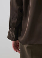 Patrick Assaraf Long Sleeve Silk Boyfriend Pocket Shirt