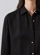 Patrick Assaraf Long Sleeve Silk Relaxed Shirt
