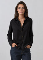 Patrick Assaraf Long Sleeve Silk Relaxed Shirt