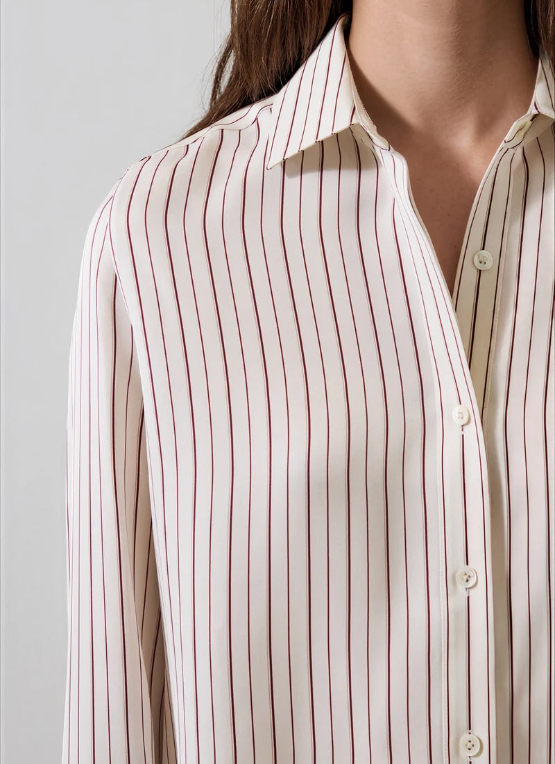 Patrick Assaraf Long Sleeve Silk Relaxed Shirt
