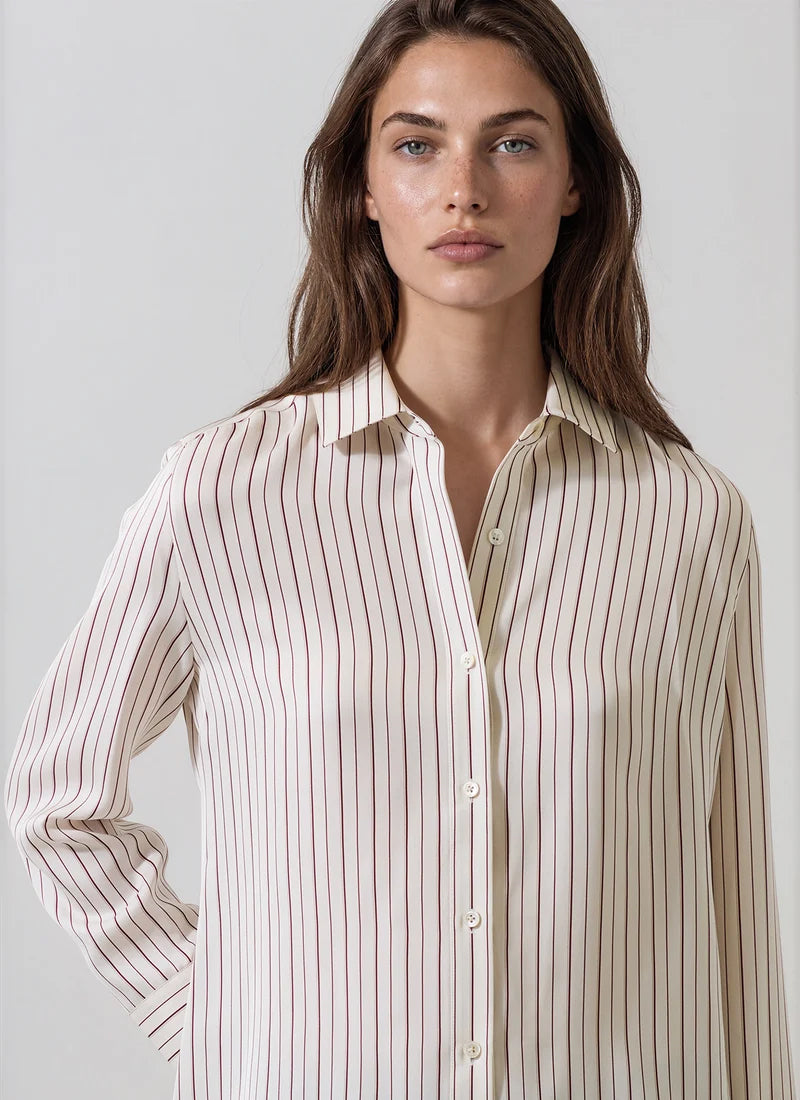 Patrick Assaraf Long Sleeve Silk Relaxed Shirt