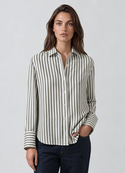 Long Sleeve Silk Relaxed Shirt