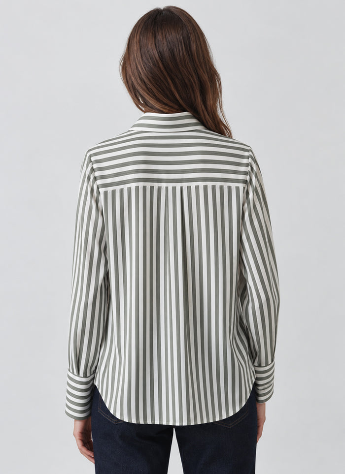Long Sleeve Silk Relaxed Shirt