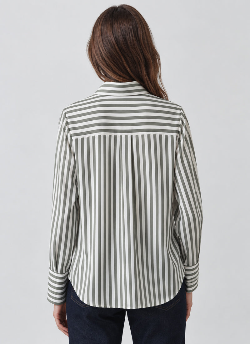 Long Sleeve Silk Relaxed Shirt