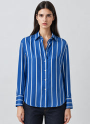 Long Sleeve Silk Satin Relaxed Shirt