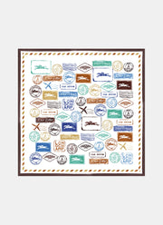 Longchamp Evasions Square Silk Scarf