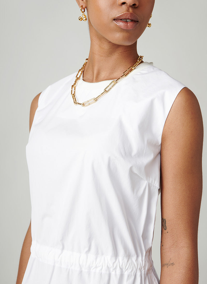 Lorena Antoniazzi Sleeveless Dress with Drawstring Waist