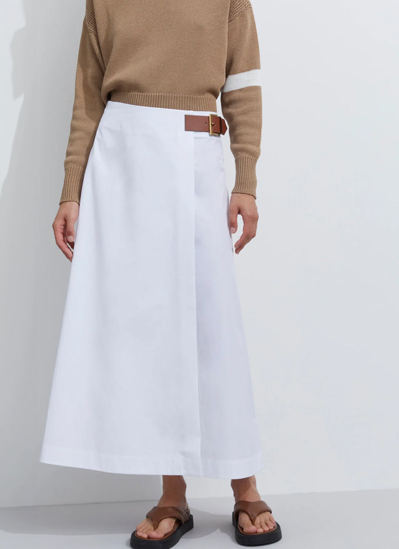 Wrap Skirt with Leather Buckle