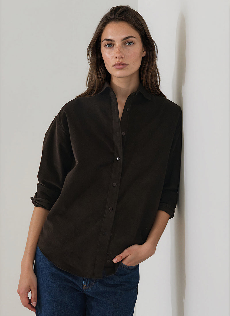 Long Sleeve Corduroy Boyfriend  Shirt