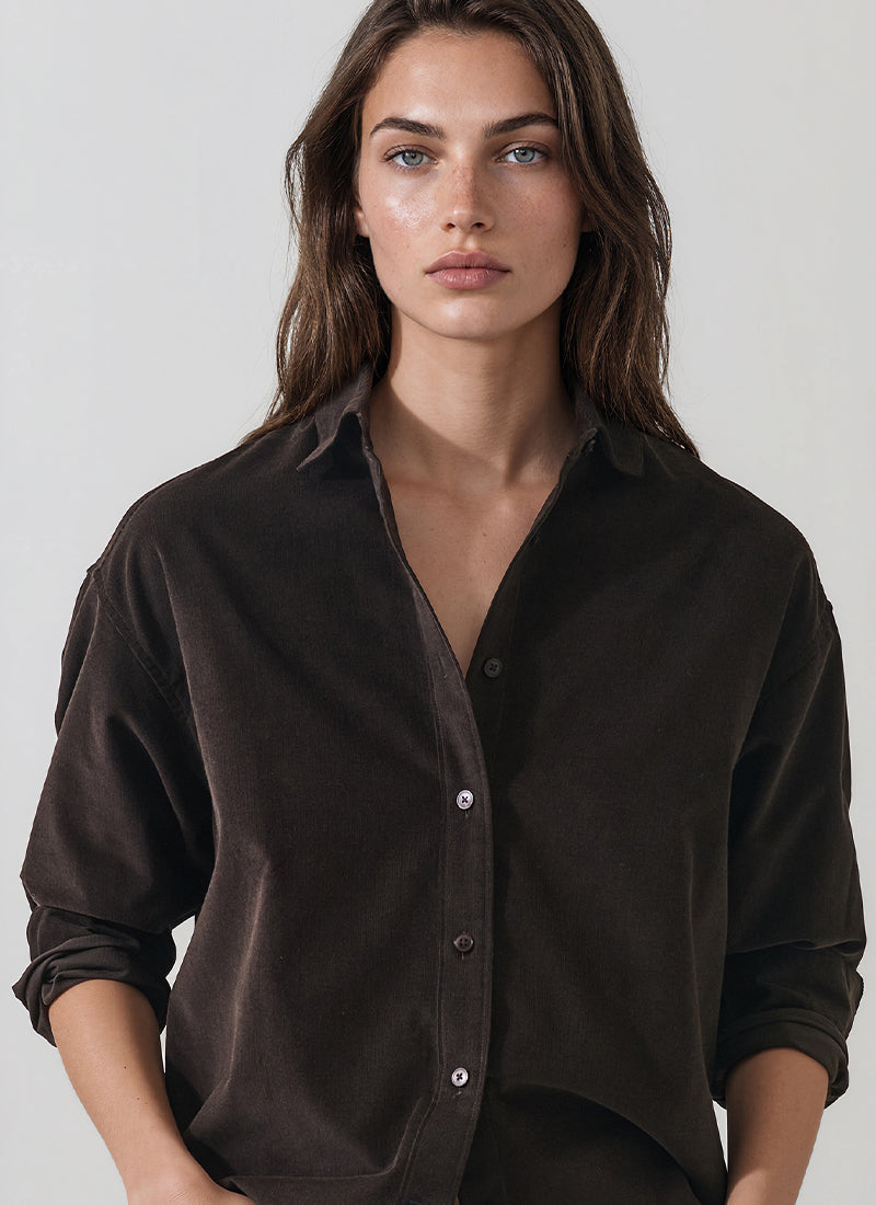 Long Sleeve Corduroy Boyfriend  Shirt