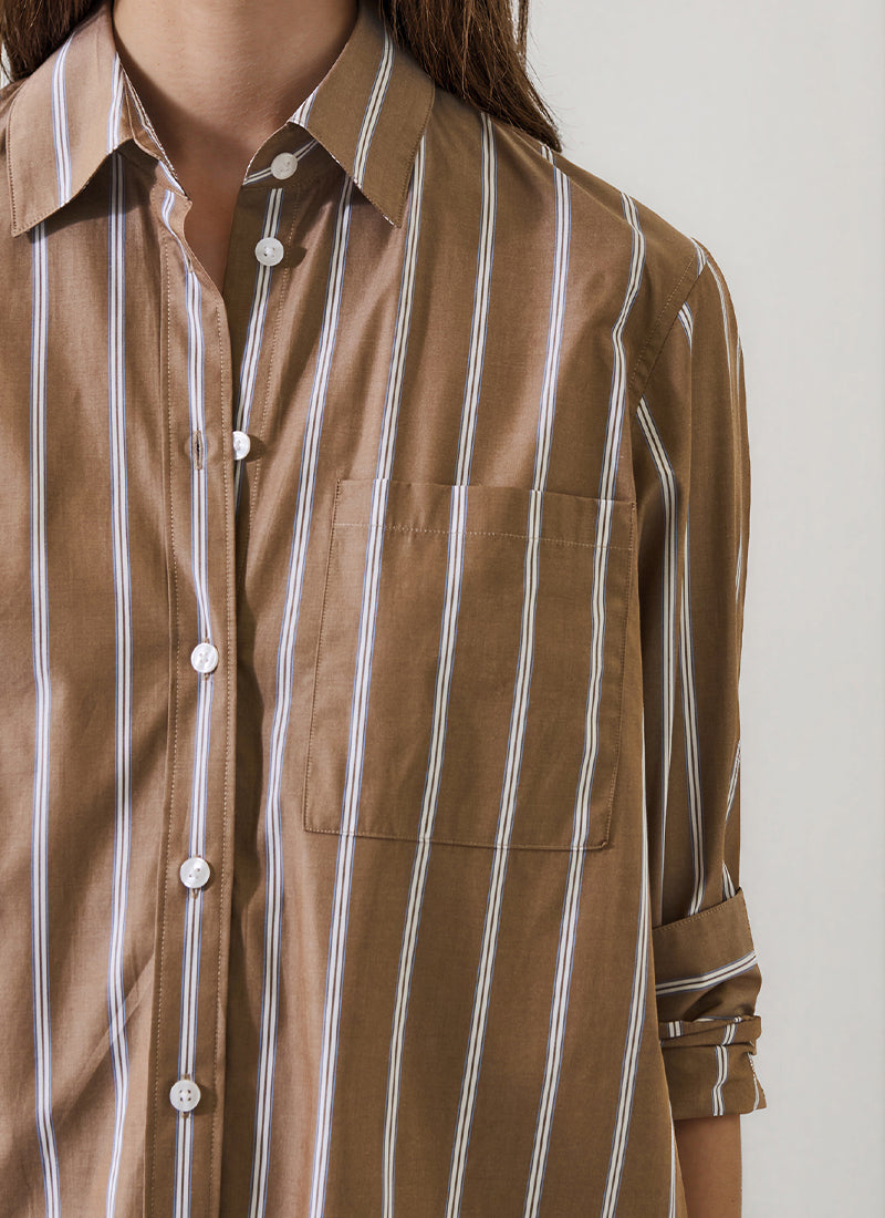 Long Sleeve Cotton Boyfriend Pocket Shirt