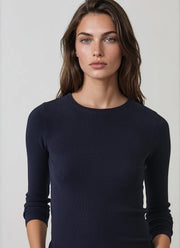 Long Sleeve Cotton Modal Rib Crew T-Shirt