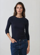 Long Sleeve Cotton Modal Rib Crew T-Shirt