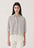 Long Sleeve Cotton Silk Boxy Shirt