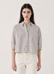 Long Sleeve Cotton Silk Boxy Shirt