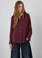 Long Sleeve Silk Button Up Blouse