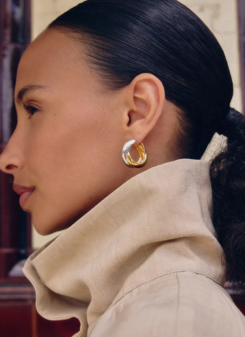 Lucy Williams Chunky Entwine Medium Hoop Earrings