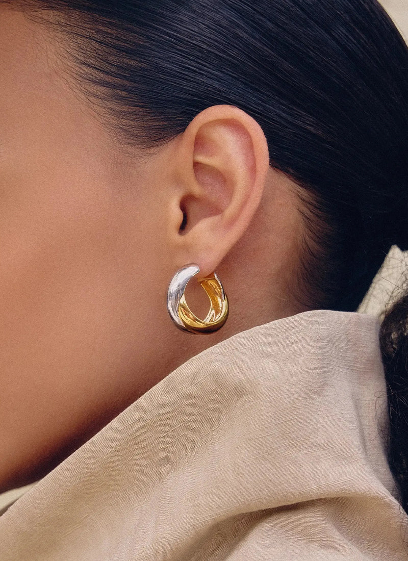 Lucy Williams Chunky Entwine Medium Hoop Earrings