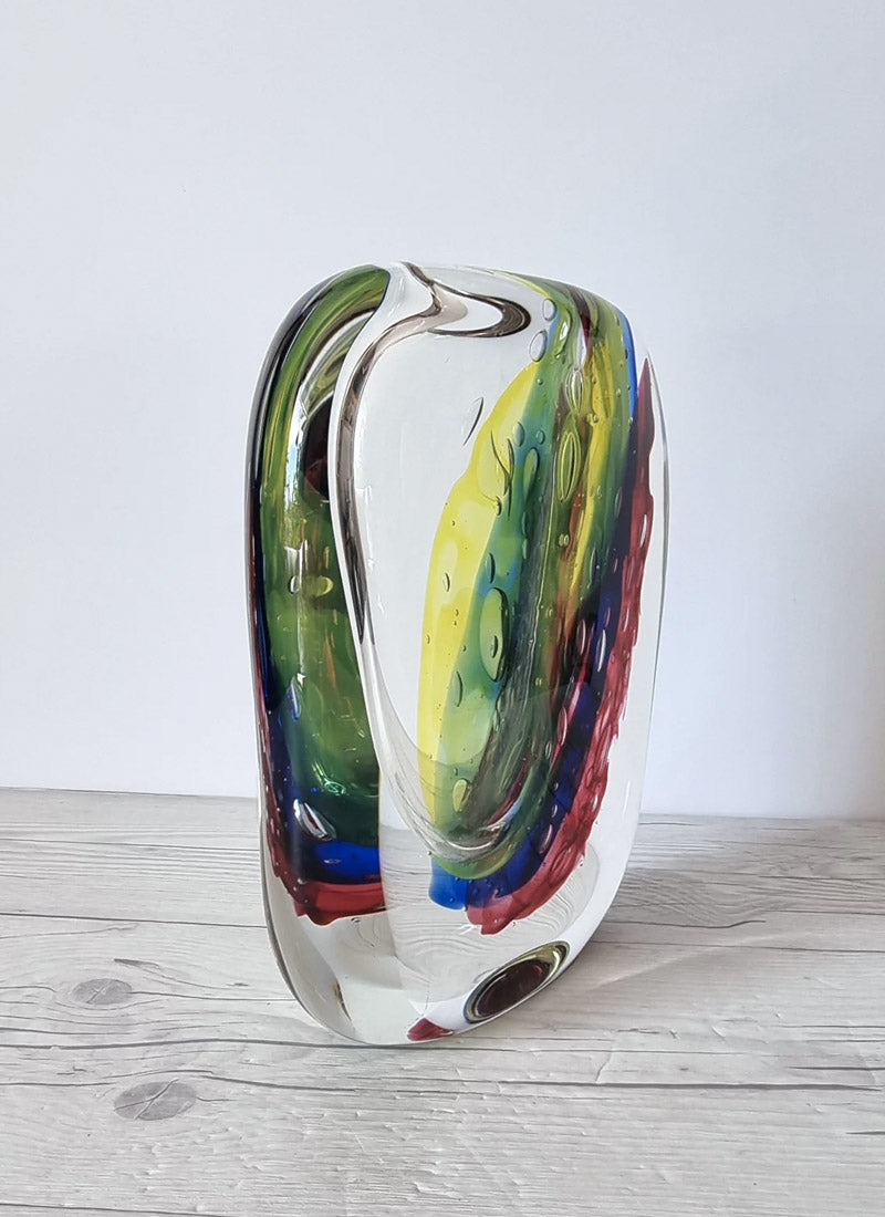 Haute Curature Luigi Onesto for Onesto Oball Postmodern Palette Abstract Sommerso Vase, 1980s