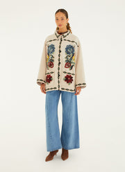 Lunar Boho Cropped Fleece Coat