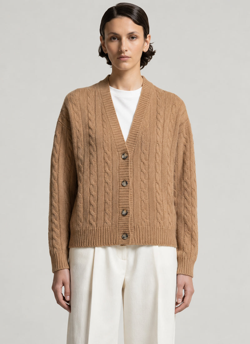 Lurex Silk Cashmere Cable Cardigan