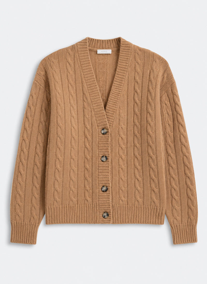 Lurex Silk Cashmere Cable Cardigan