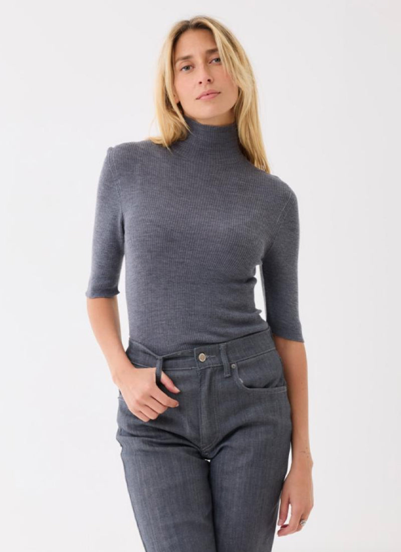  Mer Extra Fine Rib Knit Long Sleeve Turtleneck Sweater by Majestic at Andrews 