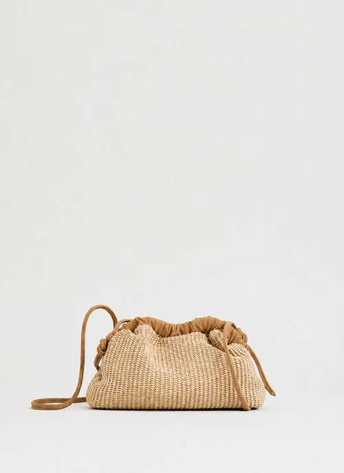 Mansur Gavriel Raffia Mini Cloud Clutch