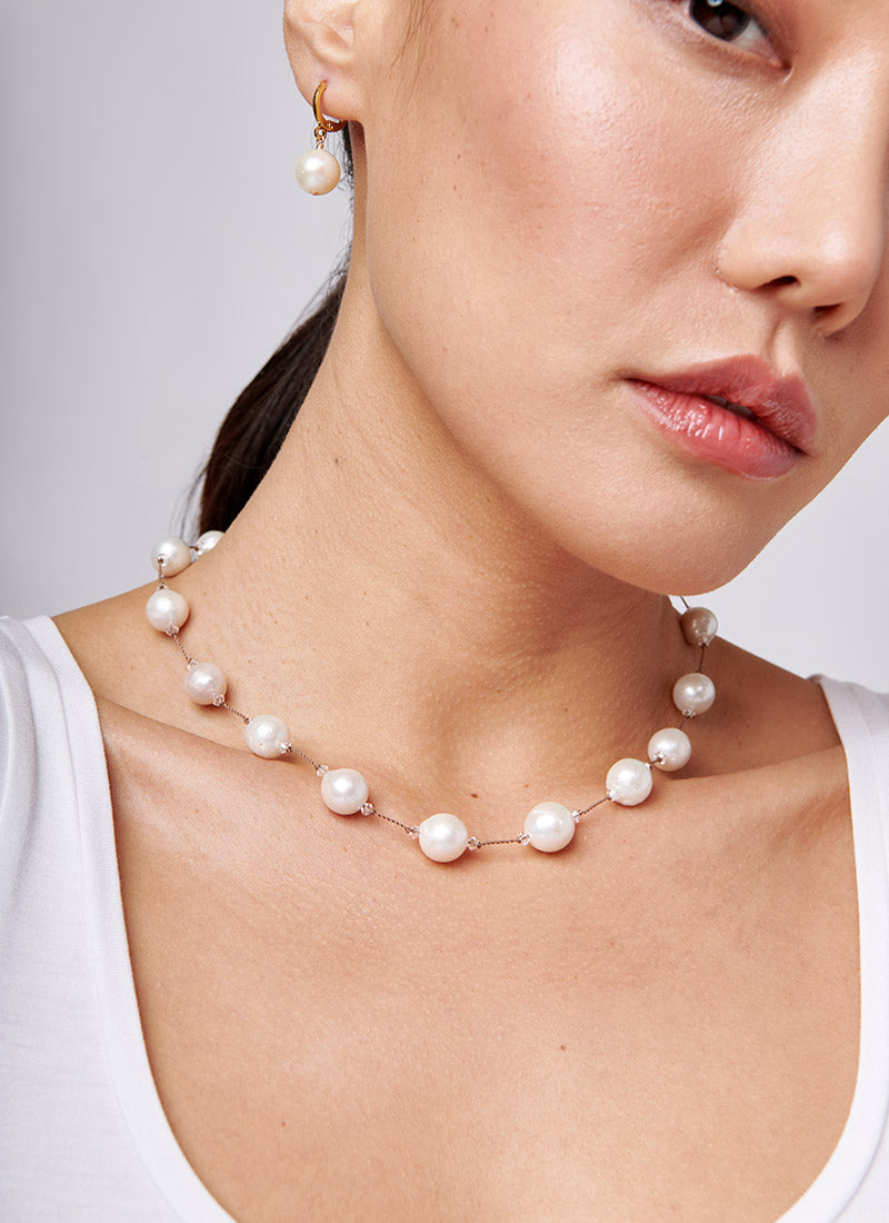 Margo Morrison Small White Baroque Pearl Necklace