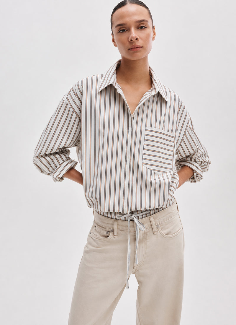 Marin Cropped Striped Shirt