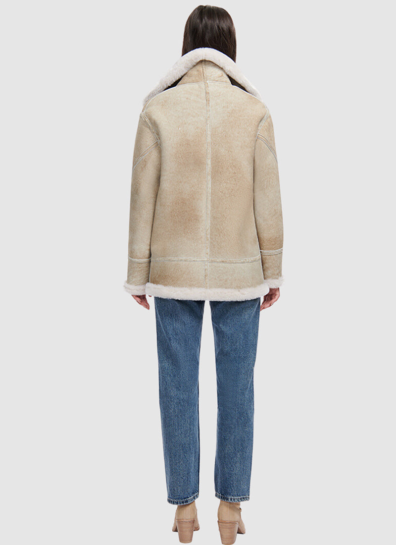 Hiso Martina Shearling Moto Jacket